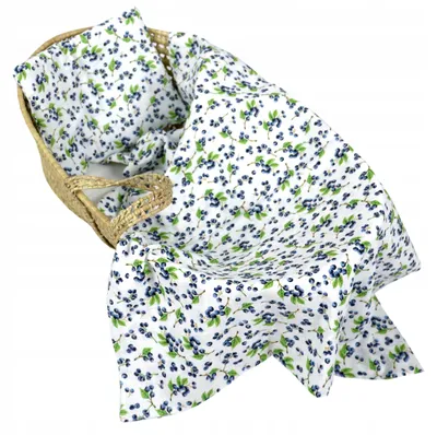 Produktbild von BabyLux Musselin Babydecke 100x75 cm mit Kissen "JAGÓDKI"