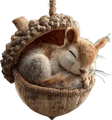 Produktbild von Waldtier-Eichel-Ornamente aus Acryl, niedliche Weihnachtsbäume zum Aufhängen, rustikale Heimdekoration, Weihnachtsgeschenk für Tierliebhaber