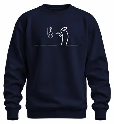Zdjęcie produktu dla Bluza z kapturem "La Linea Balum Osvaldo Geige Violine Cavandoli", nadruk, kolor granatowy, rozmiar 3XL