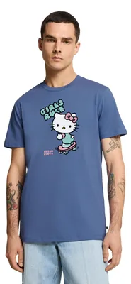 Produktbild von Spreadshirt Hello Kitty Auf Skateboard Girls Rule Männer Premium T-Shirt, 5XL, Taubenblau