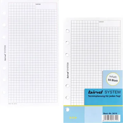 Produktbild von bind Ersatzeinlagen Notizblätter Manager A6 kariert 50 Blatt