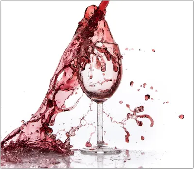 Produktbild von Spritzschutz Herdabdeckplatte Schneidebrett aus Glas verschütteter Rotwein 1-Teilig (60x52cm)