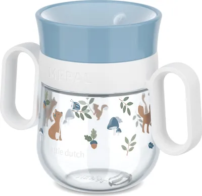 Produktbild von Mepal - Trinklernbecher 360° Mio Little Dutch - Auslaufsicher - 360 Rand ermöglicht das Trinken von jeder Seite - Leicht zu haltende Griffe - 200 ml - Forest Friends