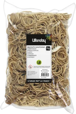 Produktbild von Wonday Gummibänder natur 180 x 10 mm Großpackung