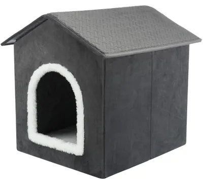 Produktbild von TRIXIE Höhle Livia - dunkelgrau/weiß - 38 × 41 × 44 cm