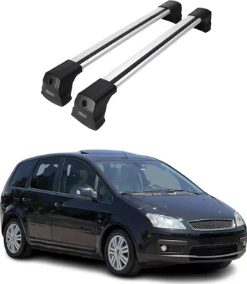 Image de Barres De Toit Transversales pour Ford Focus C-MAX 2003-2010 Alu Gris 2x