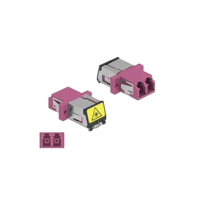 Produktbild von Delock LWL Kupplung LC Duplex Buchse zu LC Duplex Buchse Multimode violett