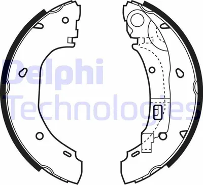 Produktbild von DELPHI Bremsbackensatz Trommelbremse Hinten für FIAT Ducato Kastenwagen (250, 290) 254mm LS1925