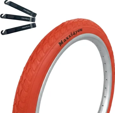Produktbild von Maxxi4you Fahrradreifen 1 x HY-159 in Rot 47-406 (20 x 1.75) inkl. maxxi4you Reifenheber
