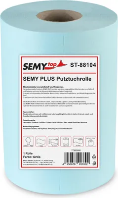 Produktbild von SemyTop Semy Plus Putztuchrolle 29 cm - türkis - 300 Blatt - 1 Rolle Putztücher