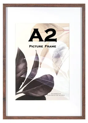 Obrázek produktu pro Rám na obrázky, formát A2, rozměry 42 x 59,4 cm, dřevěný, s paspartou pro formát A3, určený k zavěšení na zeď