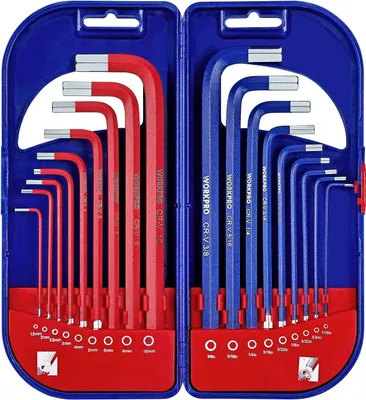 Produktbild von Famanu Innensechskantschlüssel Set - 1,5-10 mm und 1/16" bis 3/8"