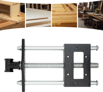 Image de Étau - Étau pour perceuse - Guide de 23 cm - Pour bois et métal - Caoutchouc - Argent