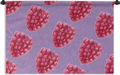 Produktbild von MuchoWow® Wandteppich Wandbehang Himbeere - Obst - Aquarell 120x80 cm Tapisserie Dekoration Wandtuch - Wanddekorationen - Wandtücher