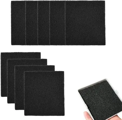 Image de 9 filtres à charbon actif, filtres à charbon actif pour bac à litière, filtres à charbon actif pour litière de chat, filtres à charbon pour bac à litière