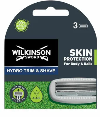 Imagen del producto de Wilkinson Hydro Trim & Shave: Cuchillas para afeitadora y recortadora, 3 unidades