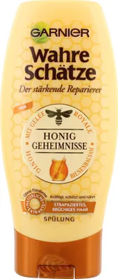 Produktbild von Garnier True Treasures Conditioner for Intensive Hair Care Strengthens Hair Structure with Royal Jelly, Bee Balm & Honey 200ml