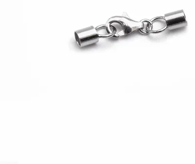 Produktbild von Vintageparts Verschluss mit Endkappen und Karabiner für 3,5 mm Bänder 925 Silber, 1 Set