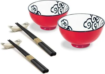Produktbild von Eisenwaren-set mit Holzstäbchen und Halterungen (rot)