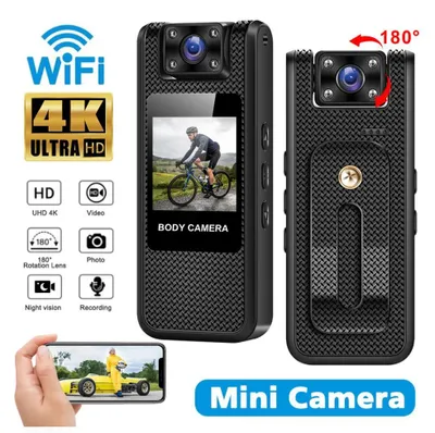 Produktbild von 4K-WLAN-Minikamera Ultra HD tragbarer digitaler Videorekorder mit Infrarot-Nachtsicht für Polizei-Bodycams, Sport-DV und Motorradfahren