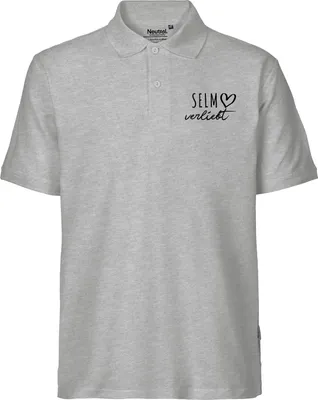 Produktbild von Huuraa Herren Polo Shirt Selm verliebt M Sport Grey Bio Baumwolle Fairtrade Poloshirt Geschenkidee