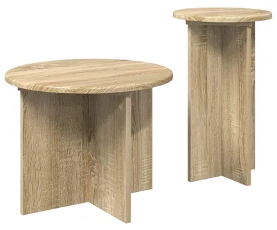 Produktbild von Möbel Konsolentische - Braun - CLORIS Beistelltisch-Set mit Speicher 2 pcs - Sonoma-Eiche Holzwerkstoff,9.98 Kg - 200513