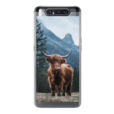 Produktbild von MuchoWow® Handyhülle Schutzhülle Hülle für Samsung Galaxy A80 Schottische Highlander - Tiere - Landschaft Silikon Softcase Handy Hülle - Schutzdeckel