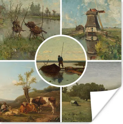 Produktbild von MuchoWow® Poster Kunst - Niederlande - Collage 100x100 cm - Babyzimmer