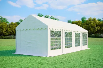 Produktbild von Partyzelt 3x8m - PVC PREMIUM Feuerfest - Weiß