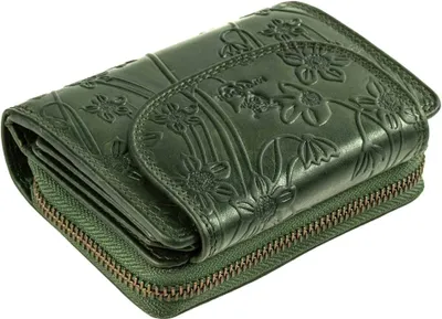 Produktbild von MATADOR SARAGOSSA Leder Damen Geldbörse Blumen RFID Grün