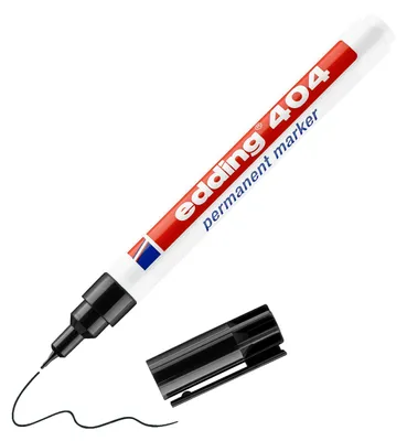 Produktbild von Edding 404, Schwarz, Rundspitze, Schwarz, Weiß, Kunststoff, 0,75 mm, 0,75 mm