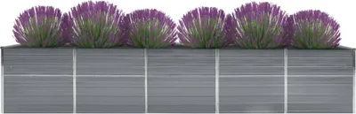 Obrázek produktu pro vidaXL Zahradní zvýšený záhon z pozinkované oceli 400x80x45 cm šedý