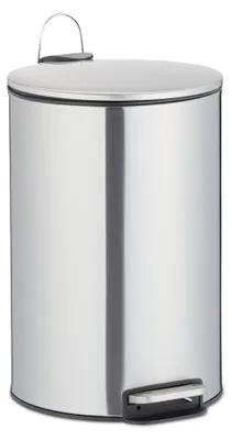 Image de Poubelle à pédale Relaxdays 12 litres, en acier inoxydable, avec seau intérieur, système d'ouverture automatique, poubelle pour cuisine et salle de bains, couleur argent