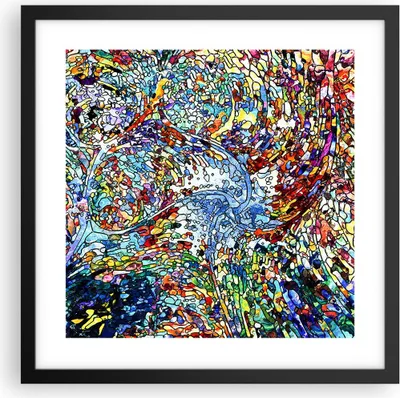 Produktbild von Gerahmtes Poster - Schwarzer Rahmen - Abstraktion modern - 40x40 cm - Wand Bild - Wanddeko - Wandbilder - Kunstposter - Wandposter - Bilderrahmen - Bilder - Kunstdruck - Wandbild - P2BAC40x40-4045