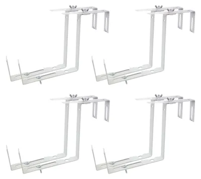 Image de 4x support de bac à fleurs pour balcon blanc Support de bac à fleurs pour balcon