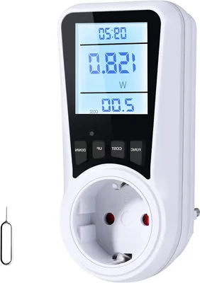 Image de Compteur d'électricité - Compteur de consommation d'énergie - Économisez de l'énergie - 7 modes de mesure - 16 A - Blanc