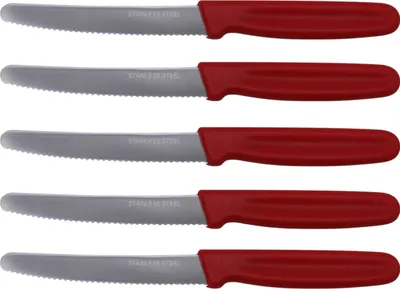 Produktbild von Shov Allzweckmesser 5-teilig Wellenschliff Rot