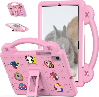 Obrázek produktu pro Ochranné pouzdro pro Samsung Galaxy Tab S5e 10.5" 2019 SM-T720/T725/T727, roztomilé dětské pouzdro, odolné proti nárazům s držadlem a stojánkem Růžový