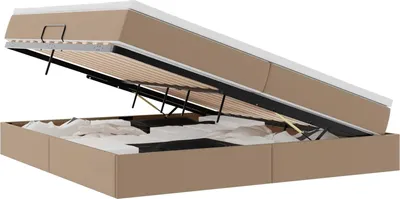 Image de vidaXL Lit de rangement avec matelas Cappuccino 200 x 200 cm