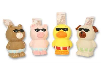 Produktbild von Comic-Sparfigur Tier mit Brille, Modell:- Hund