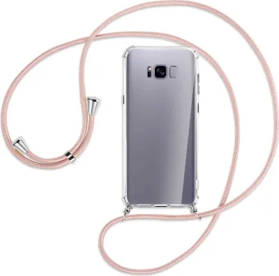 Produktbild von Handykette Backcover-Schutzhülle mit Band (Metall silberfarben) für Samsung Galaxy S8 Plus - roségold