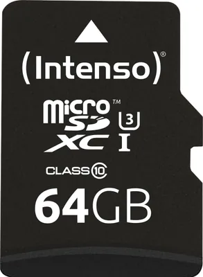 Produktbild von Intenso 64 GB microSDXC UHS-I Professional inkl. SD-Adapter