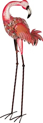 Produktbild von Riesige schöne Metall Figuren Flamingo rosa Gartenfigur 88cm Dekofigur Metallart, Farbe:Flamingo 10