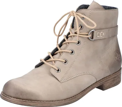 Produktbild von Rieker Damen Stiefelette Schnürboot Used Optik Zierlasche 77421, Größe:37 EU, Farbe:Beige