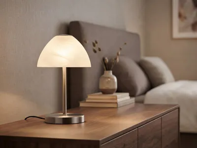 Produktbild von Trio Leuchten - Modern Design Tischleuchte I Tischlampe I Lampe I Leuchte stahl I nickel matt dimmbar inkl. LED - Joya Touch-funktion Dimmer I Dimmbar I Wohnzimmer I Schlafzimmer - Stahl Rund - I (nic