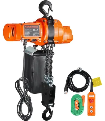 Obrázek produktu pro VEVOR elektrický řetězový kladkostroj, nosnost 998 kg, výška zdvihu 3 m, lanový kladkostroj, jednofázový elektrický lanový naviják s řetězem G80, 3 m lana s dálkovým ovládáním, ideální pro garáže, obchody, hotely