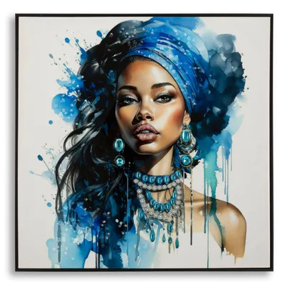 Zdjęcie produktu dla FURNLUX Sztuka ścienna Altea Blue 82cm / Kolor główny: Niebieski / Wymiary: 82 x 82 x 4 cm