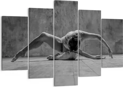 Produktbild von Bild auf Leinwand - Leinwandbild - 5 Teile - Tanz Schwarzweiß Frau - 150x100cm - Wand Bild - Wanddeko - Wandbilder - Leinwanddruck - Bilder - Wanddekoration - Leinwand bilder - EA150x100-4352