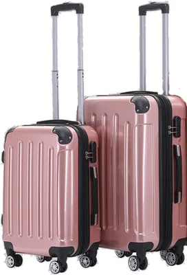 Produktbild von Beibye Trolleyset 2-teilig 65 + 55 cm, 4 Doppel-Rollen, Dehnfalte, Rosengold