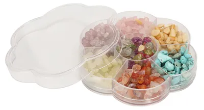 Produktbild von Heilkristalle, 7 Farben, unregelmäßig geformt, in einer Box verpackt, Mehrzweck-Kristallperlen für die Schmuckherstellung
